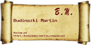 Budinszki Martin névjegykártya